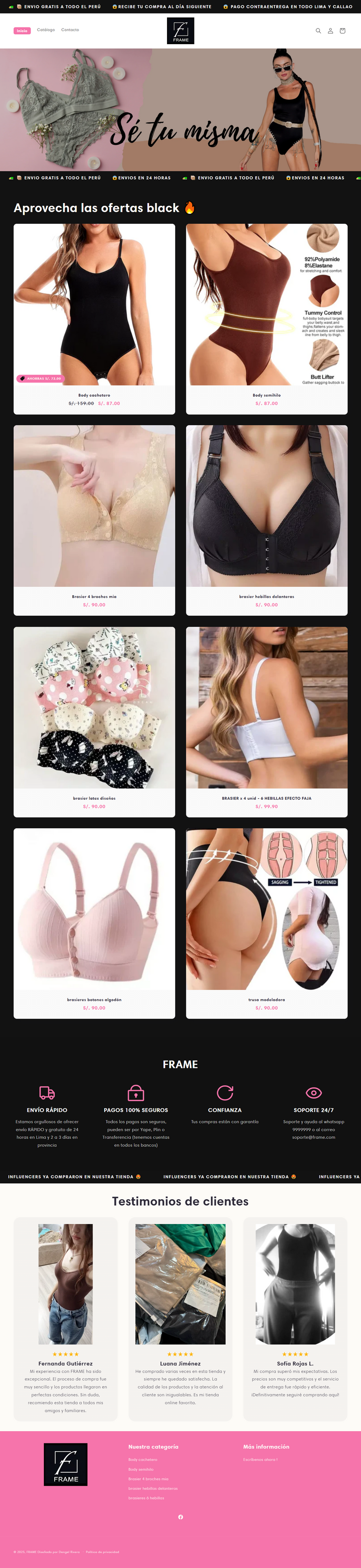 Tienda online de ropa de dama